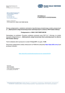 INFORMACJA O WSZCZĘCIU POSTĘPOWANIA Dotyczy