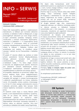 info &ndash; serwis - Solidarność w Volkswagen Poznań