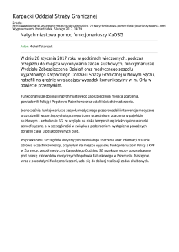 Generuj PDF z tej stronie - Karpacki Oddział Straży Granicznej