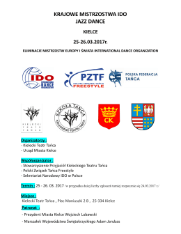 KM IDO Jazz Dance Kielce 2017- Regulamin