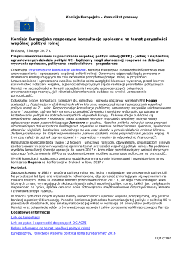 Komisja Europejska rozpoczyna konsultacje społeczne