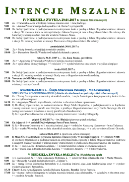 Intencje Mszy św.