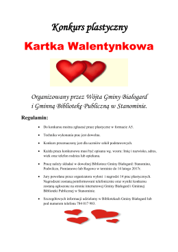 Konkurs plastyczny Kartka Walentynkowa