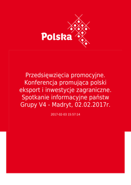 Przedsięwzięcia promocyjne. Konferencja promująca polski eksport