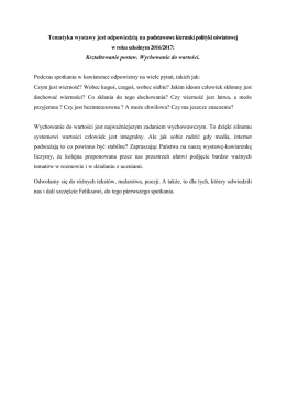 Tematyka spotkania "Wierność"