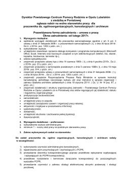 Dyrektor Powiatowego Centrum Pomocy Rodzinie w Opolu