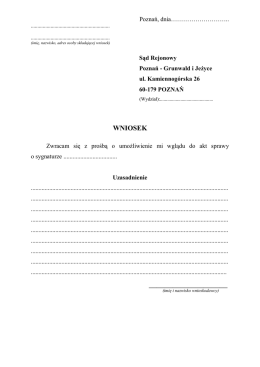 wniosek - Sąd Rejonowy Poznań - Grunwald i Jeżyce w Poznaniu