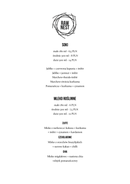Menu - Raw Nest