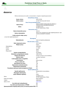 dozorca - Powiatowy Urząd Pracy w Opolu