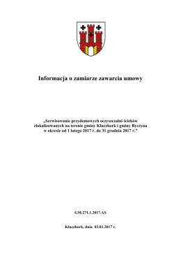 Informacja o zamiarze zawarcia umowy BIP