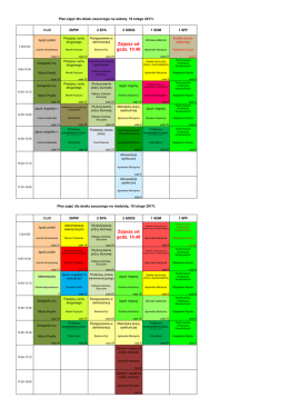 Plan zajęć dla słuchaczy szkół zaocznych na 18 i 19 lutego 2017r.