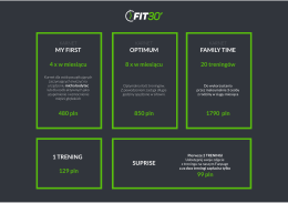 MY FIRST 1 TRENING SUPRISE 129 pln 4 x w miesiącu 480 pln