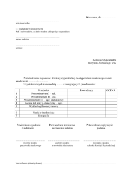 dzienne/wieczorowe - Instytut Archeologii UW