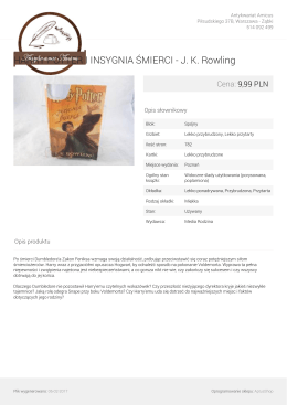 HARRY POTTER I INSYGNIA ŚMIERCI - JK Rowling