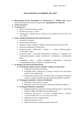 Ogłoszenie o naborze