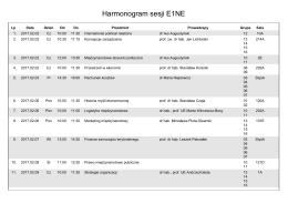 Harmonogram sesji E1NE