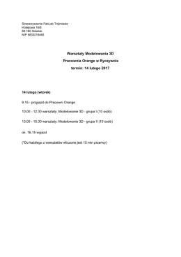 warsztaty modelowania 3D Ryczywół