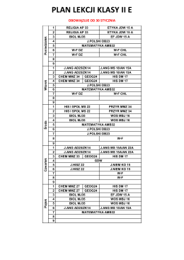 PLAN LEKCJI KLASY II E