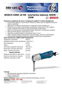 BOSCH GWB 10 RE wiertarka kątowa 400W - ZUW