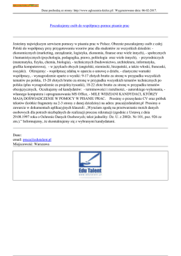 Poszukujemy os&oacute;b do wsp&oacute;łpracy