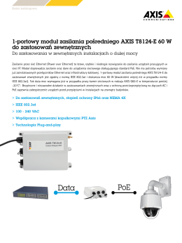 1-portowy moduł zasilania pośredniego AXIS T8124