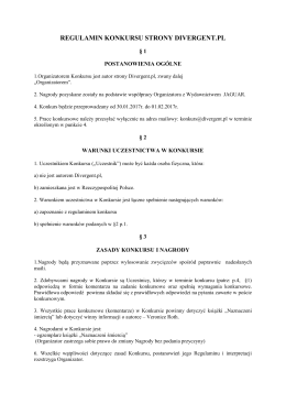 REGULAMIN KONKURSU STRONY DIVERGENT.PL