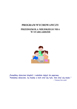 Program wychowawczy - Przedszkole Miejskie Nr 6 "Promyczek" w