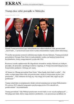 Trump chce robić porządki w Meksyku