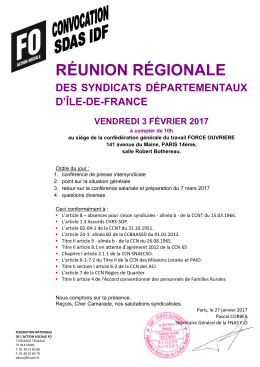 réunion régionale - FNAS-FO