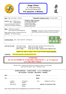 Stage d`hiver Pr&eacute;-poussins &agrave; Minimes