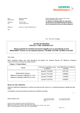 LETTRE DE SECURITE FSCA PH 17-006 / UFSN BR