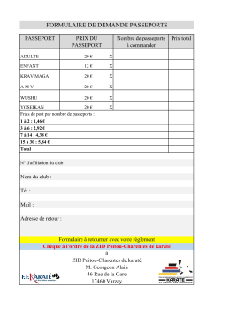 FORMULAIRE DE DEMANDE PASSEPORTS