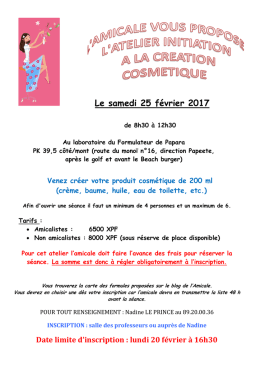Le samedi 25 février 2017