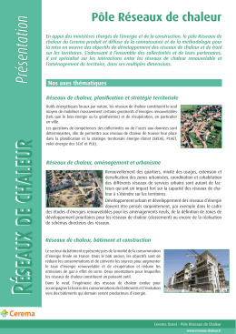 Présentation - Réseaux de chaleur et territoires