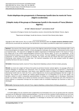 Etude &eacute;daphique des groupements &agrave; Chamaerops