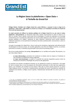 COMMUNIQUE DE PRESSE La R&eacute;gion lance la