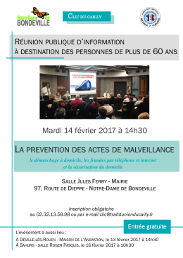 La prévention des actes de malveillance Mardi 14 février