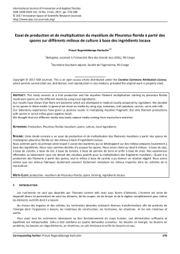 Essai de production et de multiplication du