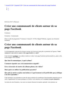 Créer une communauté de clients autour de sa page