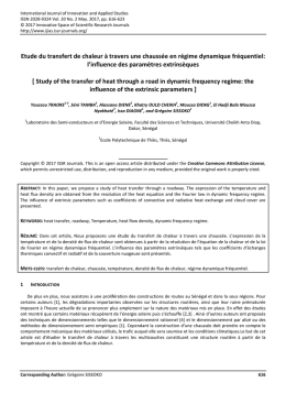 Etude du transfert de chaleur à travers une
