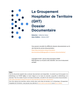 Le Groupement Hospitalier de Territoire (GHT)