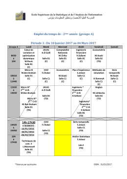 Emploi du temps de : 1ère année (groupe A)