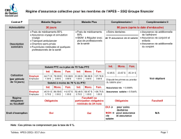 Régime d`assurance collective pour les membres de l`APES – SSQ