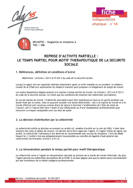 LE TEMPS PARTIEL POUR MOTIF THERAP