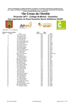 15e Cross de l`Amiti&eacute;