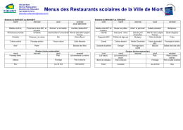 Menus des Restaurants scolaires de la Ville de Niort