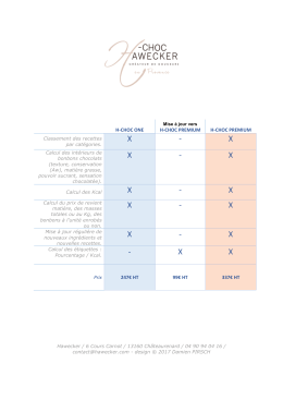 X - H-Choc - Conception de recettes chocolat