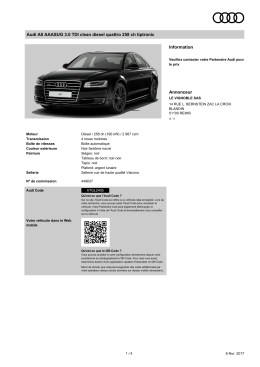 Audi A8 AAASUG 3.0 TDI clean diesel quattro 258 ch tiptronic