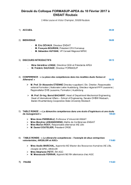 Programme détaillé du colloque en PDF