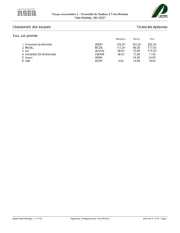 Classements - Rouge et Or